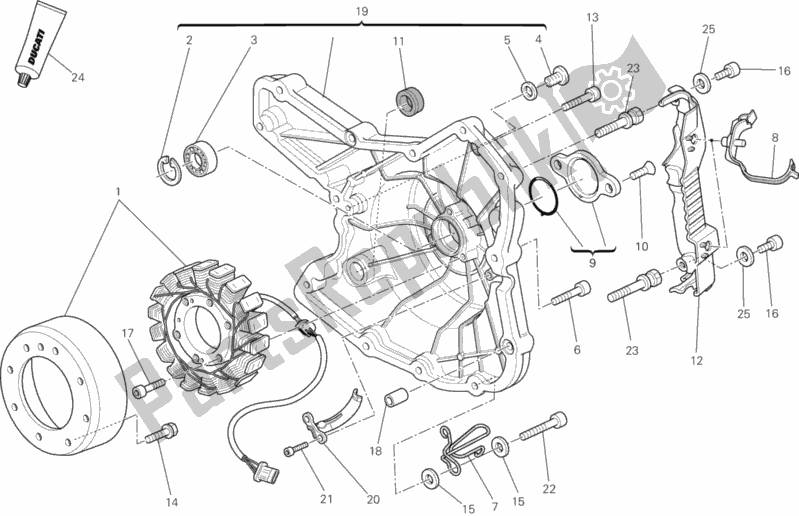 All parts for the Generator of the Ducati Monster 796 ABS Thailand 2014